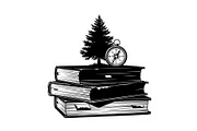Vintage Book Stack Adventure Bundle, an Illustration by Designs_River (Thumbnail 9 of 31)