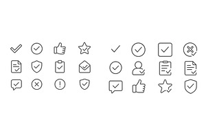 Collection of simple line icons, an Object Illustration by ZinetroN