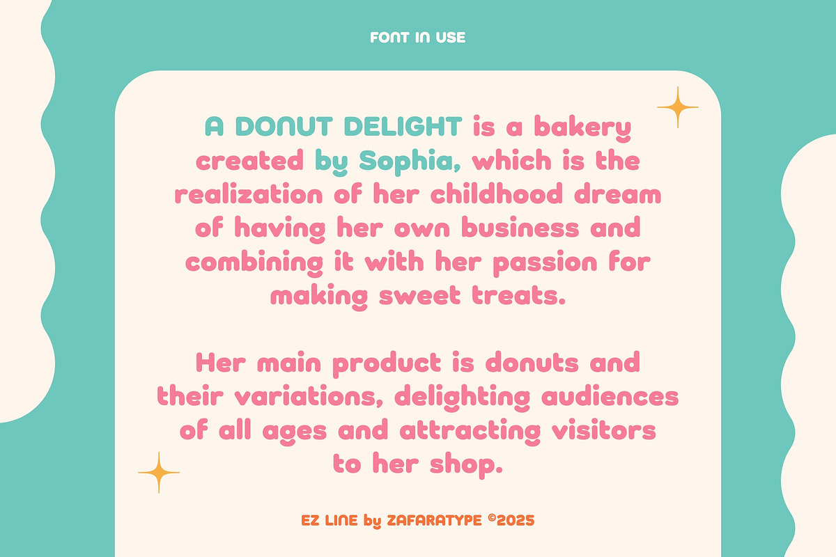 EZ Doughie, a Sans Serif Font by Zafara Studios (Photo 5 of 6)
