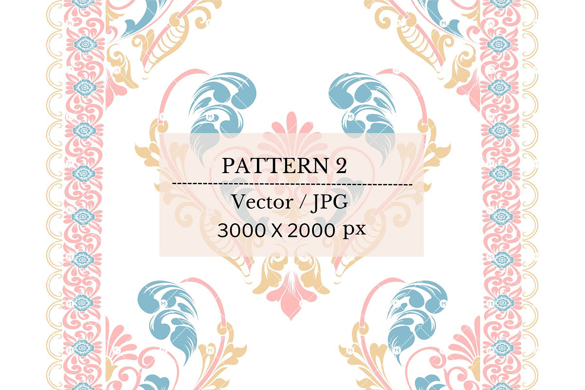 Damask Pattern Set - Ornate Floral, a Pattern Graphic by wind mill (Photo 3 of 4)