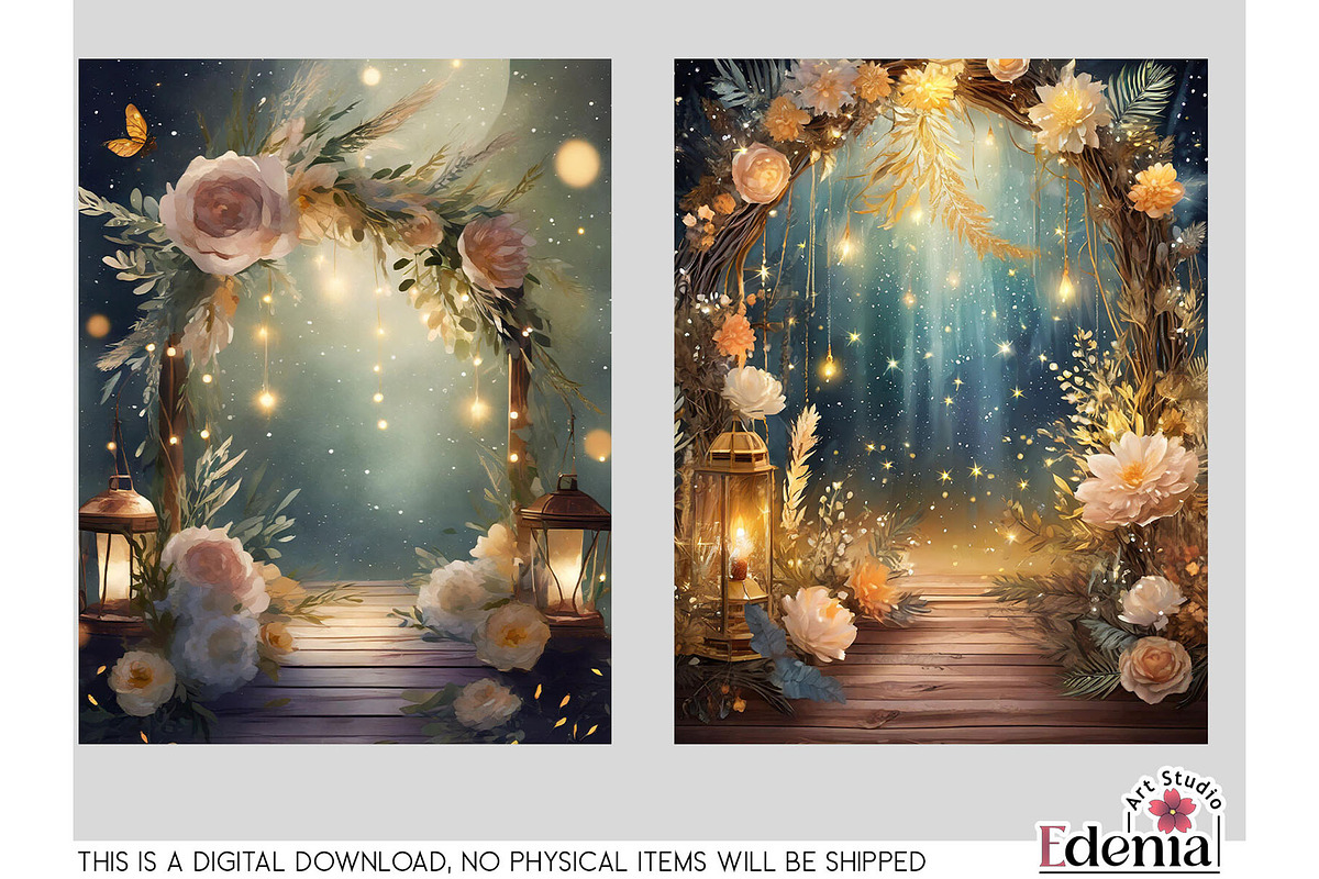 Boho Vintage Wedding JPG Papers, a Wallpaper Graphic by EdeniaArtStudio (Photo 3 of 7)
