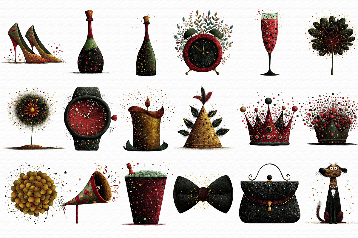 Luxury New Years Eve Clipart, an Illustration by Libby Wishes (Photo 4 of 7)