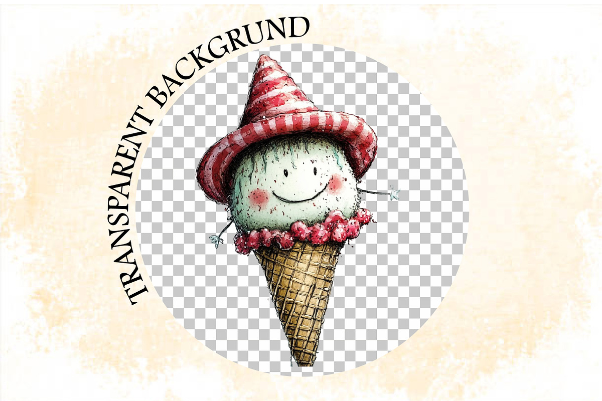 Whimsical Summer Ice Cream Clipart B, an Illustration by SVGArt (Photo 9 of 9)