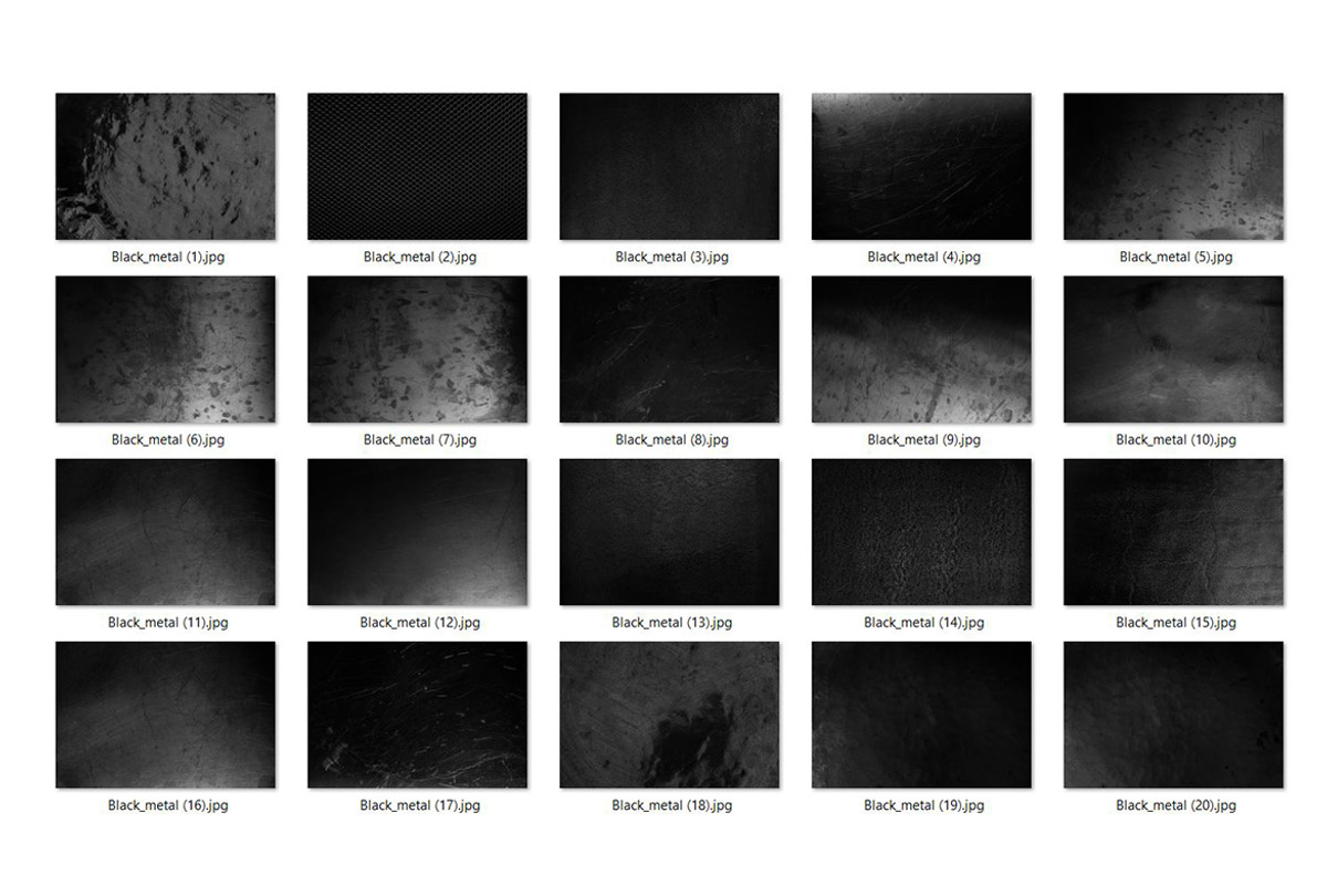 20 Black Metal Textures HQ, a Texture Graphic by CCPreset (Photo 2 of 3)