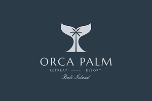 Whale Tail with Palm Tree Logo, a Branding & Logo Template by Buqancreative