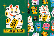 Lucky cats, an Animal Illustration by Twisted Tail (Thumbnail 1 of 6)