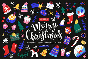 Christmas illustrations, cute doodle