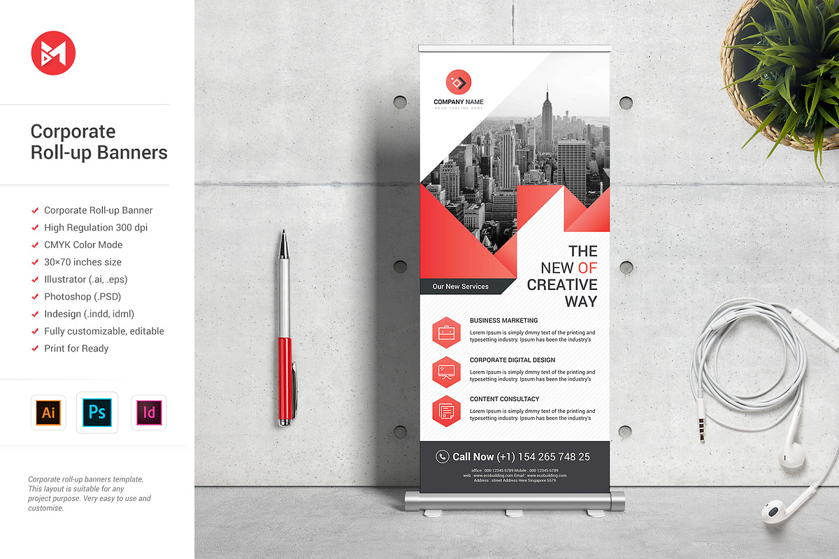 Corporate Roll-up Banner, a Marketing Template by Brochure-Market (Photo 3 of 4)