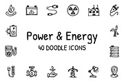 Energy and Power 40 doodle icons, an Icon by vectorstank (Thumbnail 1 of 4)