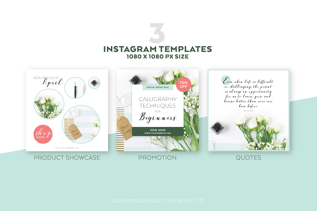White Blossom Social Template Pack, a Social Media Template by Andimaginary Creative Co. (Photo 4 of 9)