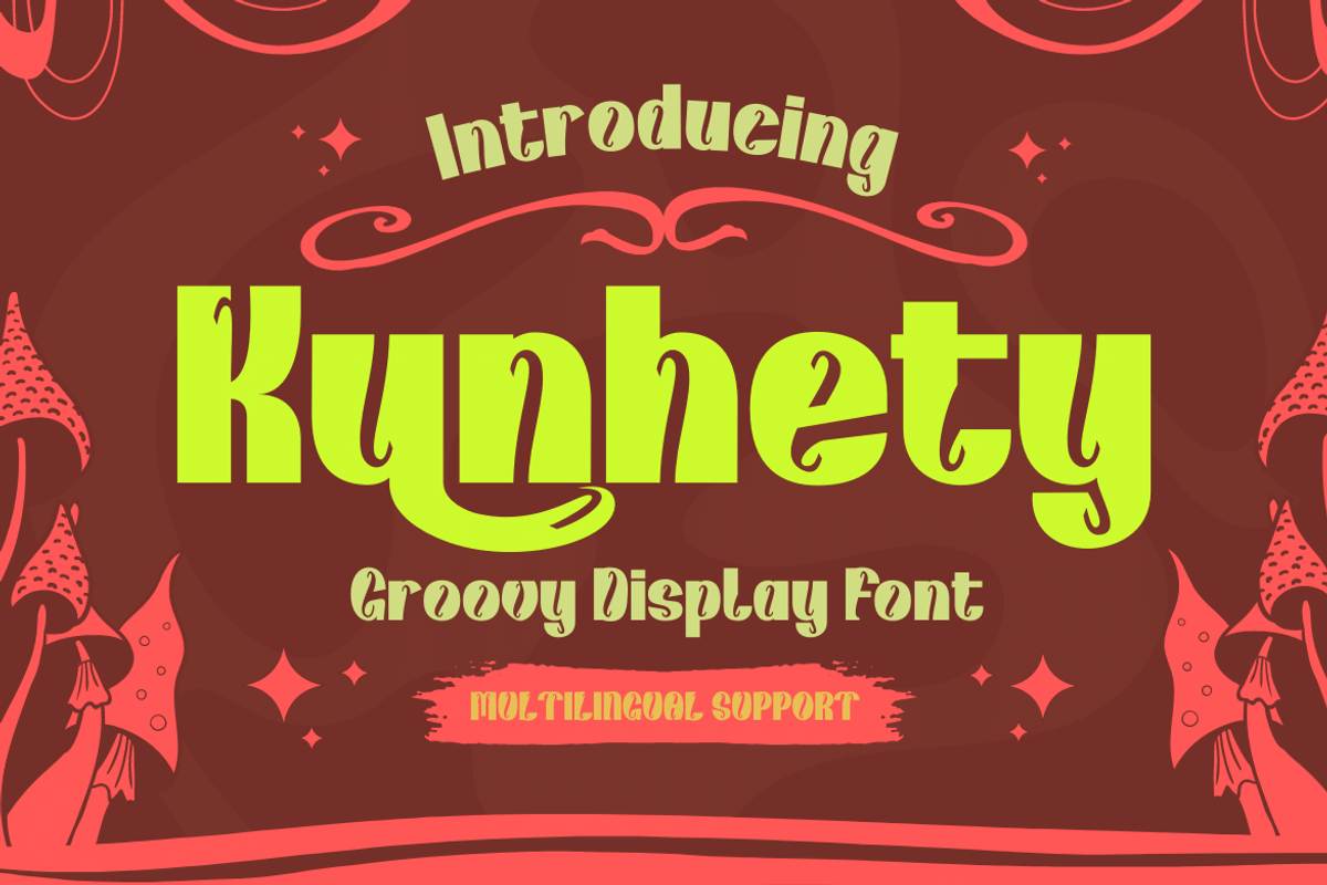 Kunhety | Groovy Retro Font, a Sans Serif Font by twinstd (Photo 1 of 12)