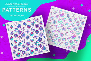 Cyber Technology Patterns Collection, a Pattern Graphic by Alex Blogoodf