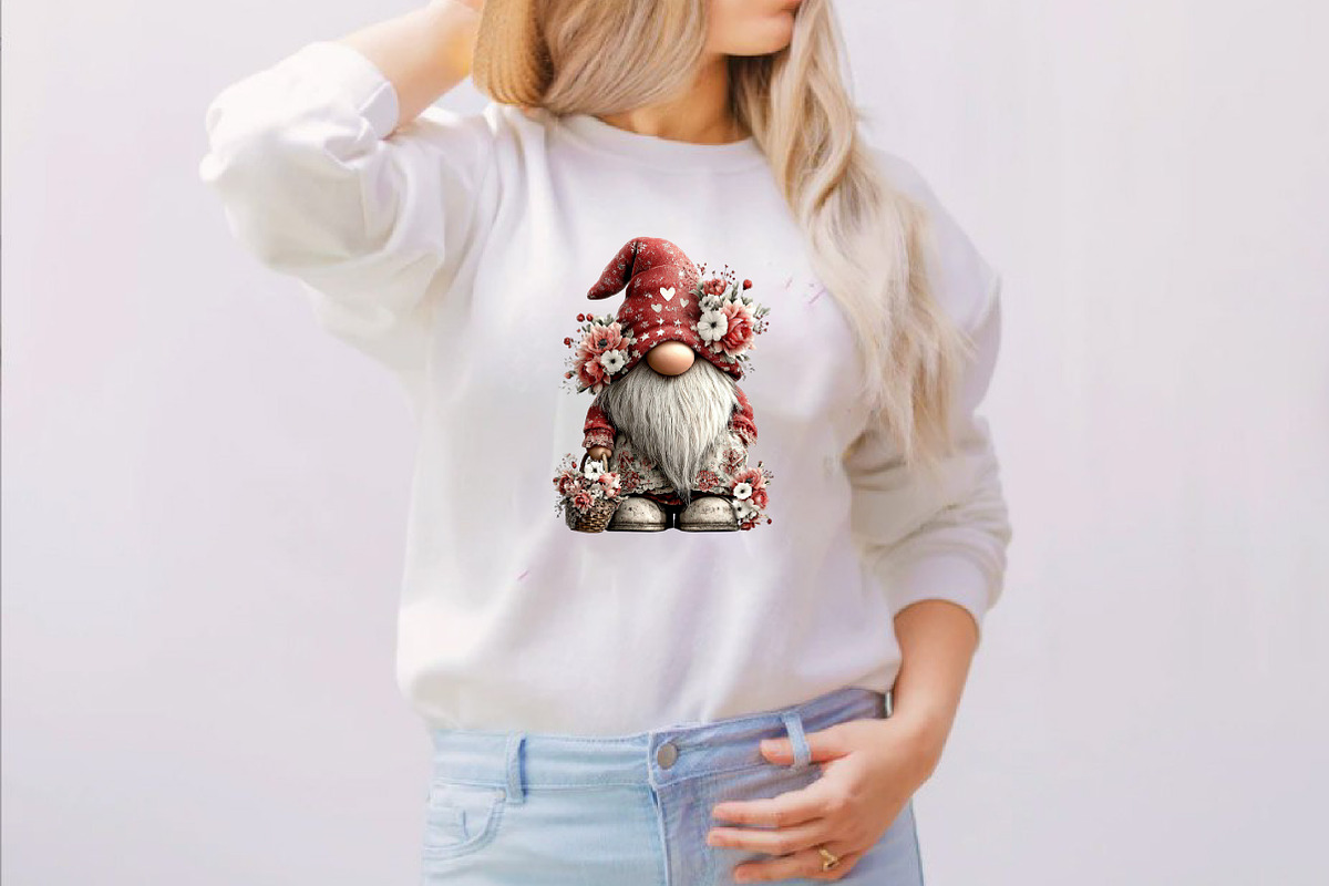 Valentine's Gnome with Flowers Clipa, an Illustration by SVGArt (Photo 4 of 8)