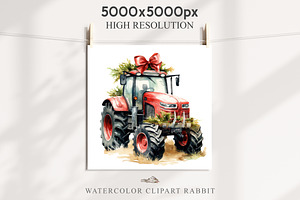 Christmas Farm Tractor Santa Truck