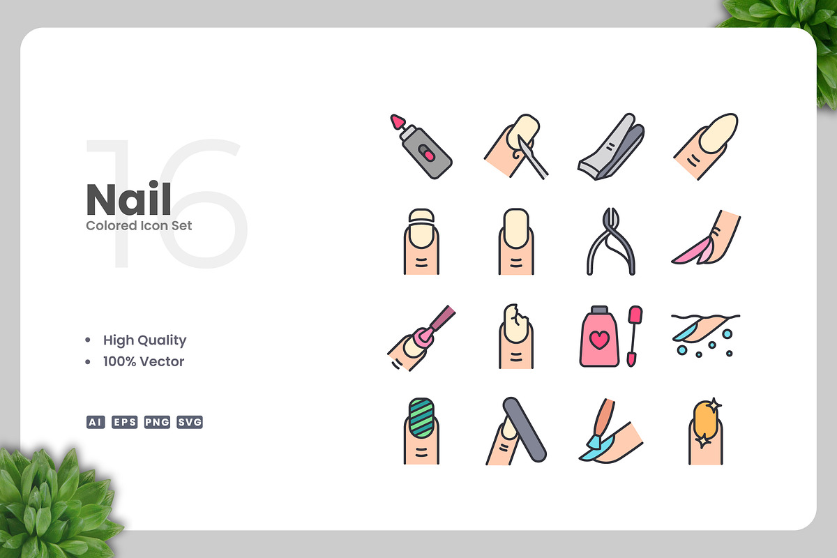Nail Colored Icons, an Icon by Upnowgraphic