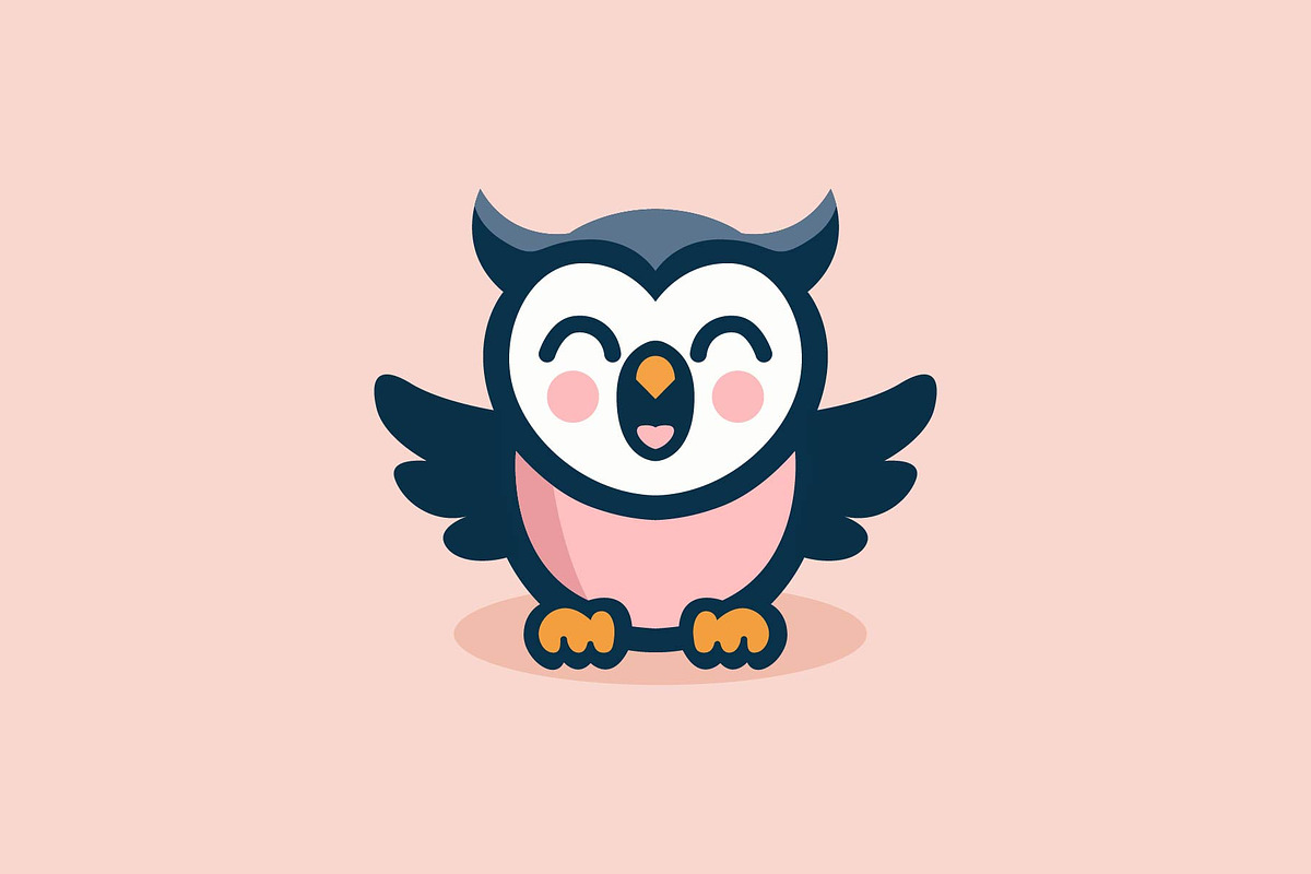 playful cute owl animal logo design, a Branding & Logo Template by funpixel