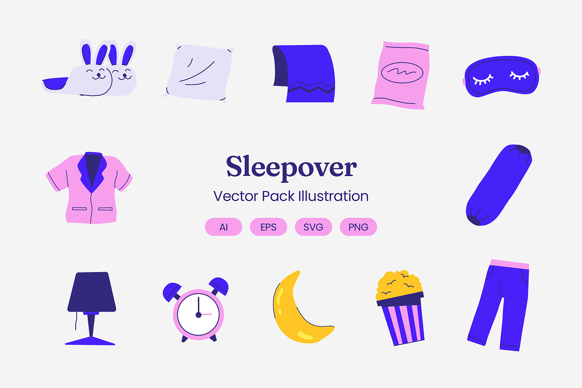 Sleepover Illustration Collection, an Object Illustration by Rahardi Creative