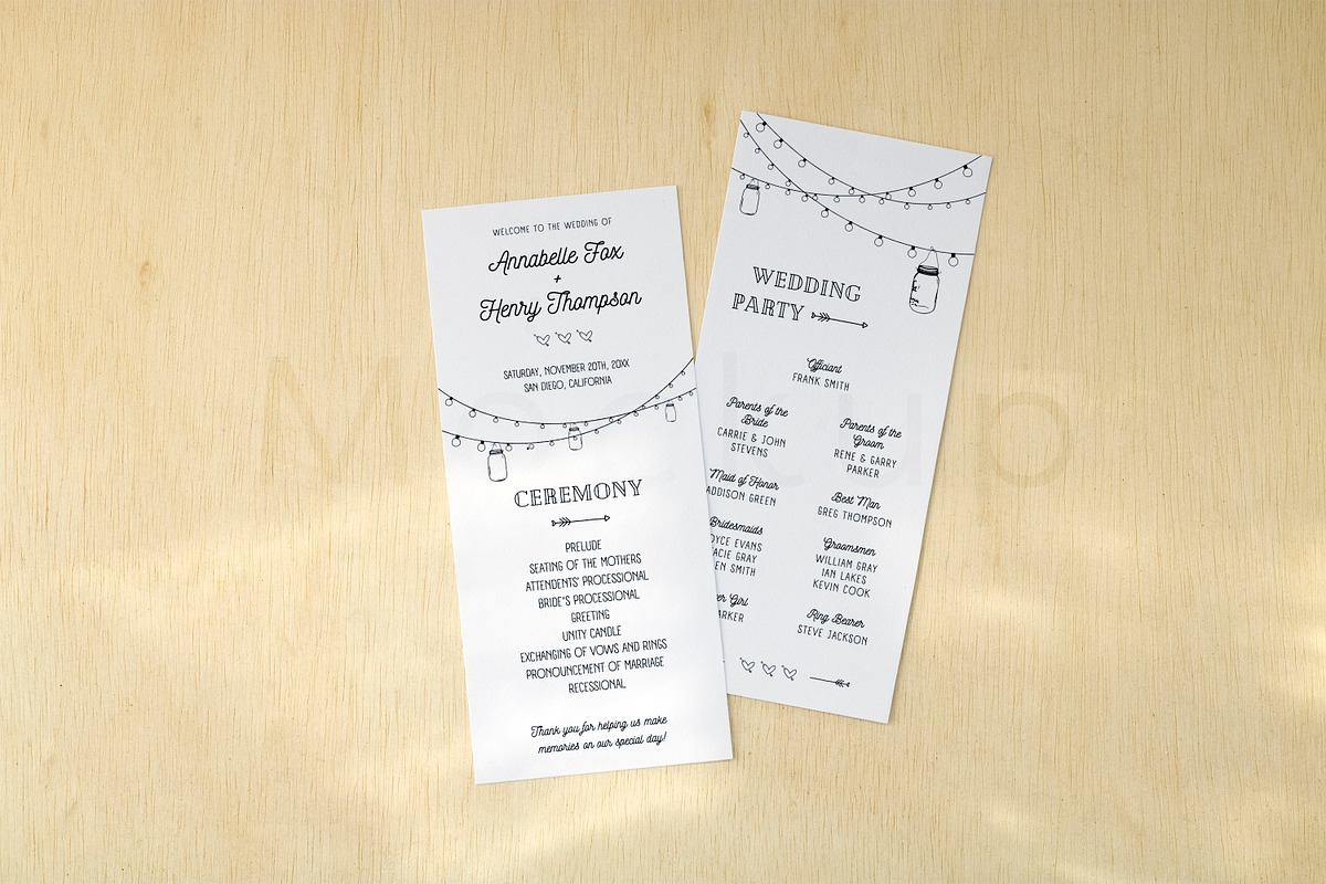 Simple Wedding Mockup for Program, a Print Template by ILLONA GRAPHICS (Photo 4 of 5)