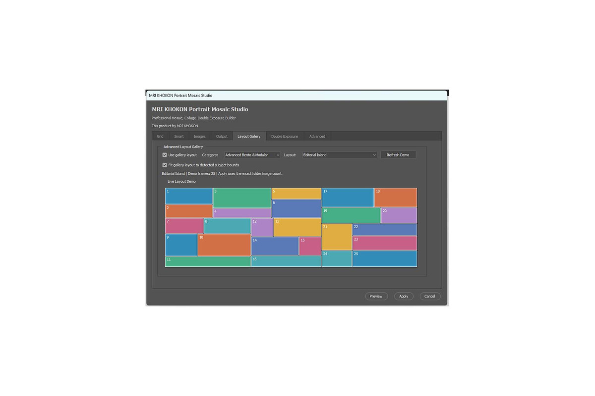 Mosaic Layout Builder PS Script, a Plug-in Add-On by MRI STUDIO (Photo 16 of 20)