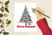 Funny Fishing Christmas Tree Png, a Seasonal Illustration by Rose Art (Thumbnail 4 of 4)