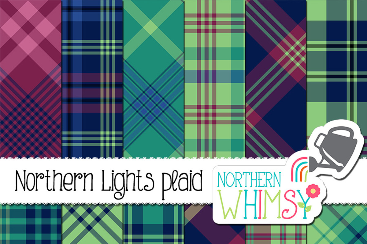 Northern Lights Plaid Patterns, a Pattern Graphic by Northern Whimsy ...