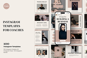 Instagram Templates for Coaches, a Social Media Template by nwdigitalstore