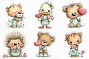Whimsical Valentine Sweet Animals, an Illustration by Craft Nest (Thumbnail 5 of 11)