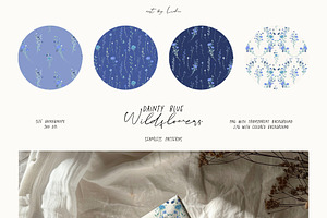 Dainty Blue Wildflowers Clipart