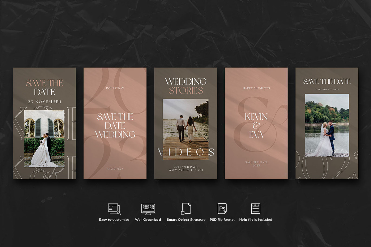 Wedding Social Stories PSD Templates, a Social Media Template by Giraffe Design Studio (Photo 20 of 21)