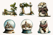 North Pole Clipart Bundle, a Seasonal Illustration by Designworld (Thumbnail 3 of 11)