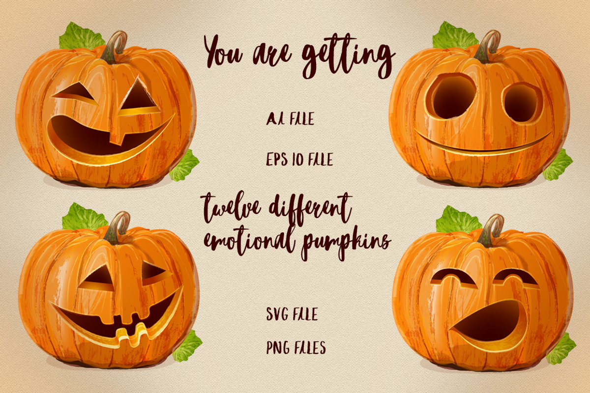 Halloween Pumpkin illustrations, an Illustration by Indie Khisa (Photo 4 of 8)