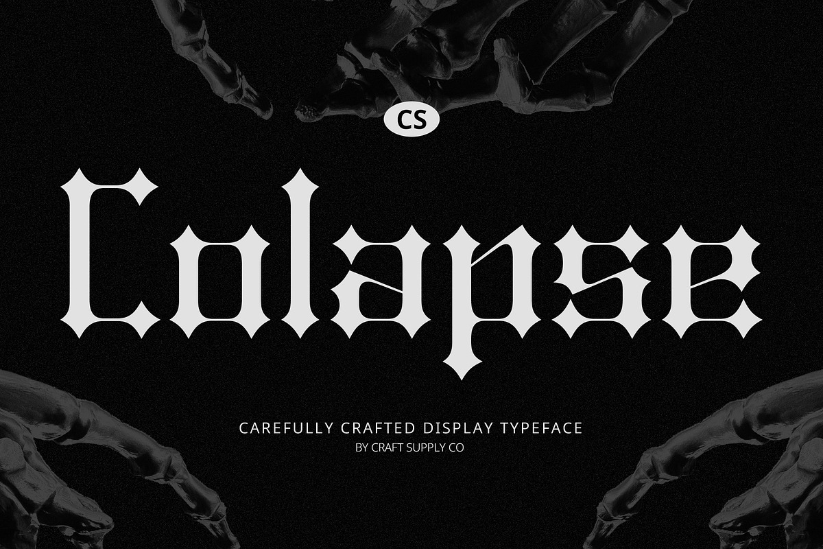 CS Colapse – Gothic Font, a Sans Serif Font by Craft Supply Co. (Photo 1 of 8)