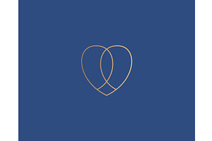 Abstract gold linear heart vector, a Branding & Logo Template by Bureau