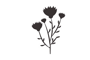 Black abstract floral silhouette, an Object Illustration by okskukuruza