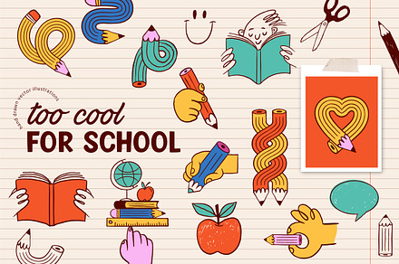 Fun Back to School Doodle Set, an Illustration by Marish
