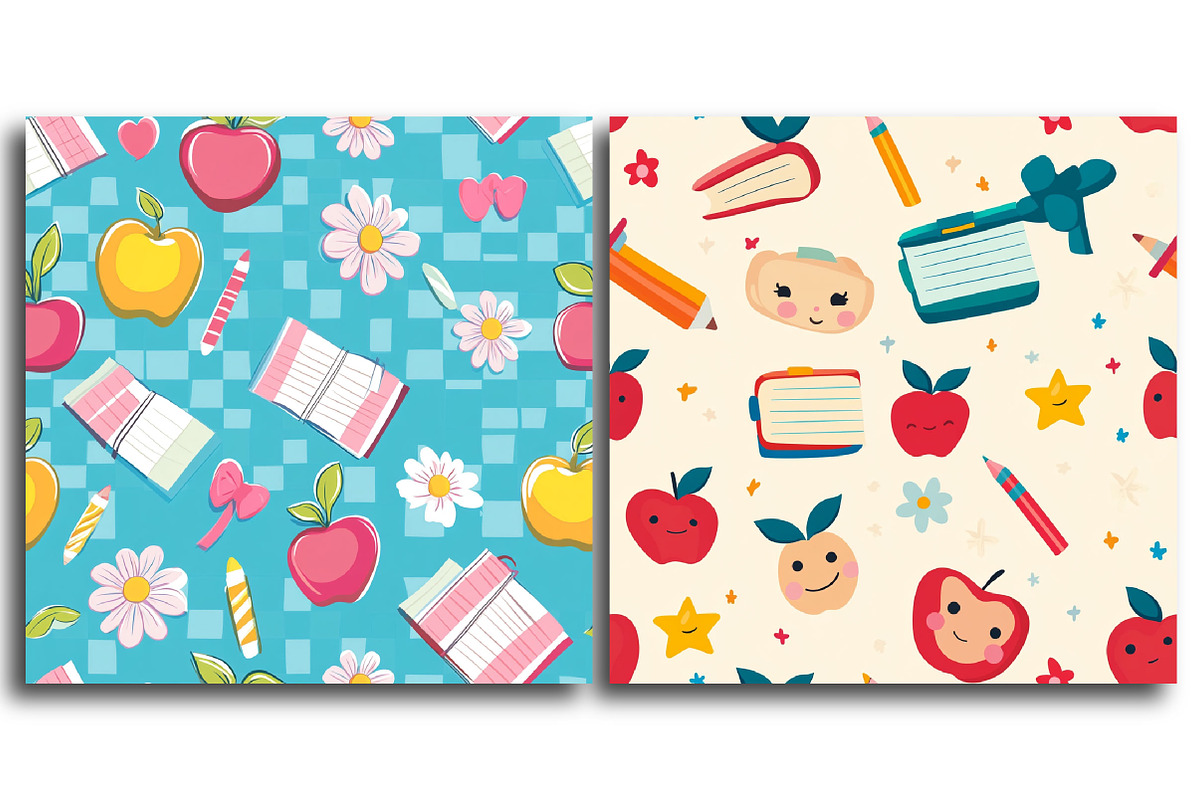Cute Back To School Digital Paper, a Pattern Graphic by Designking (Photo 4 of 4)