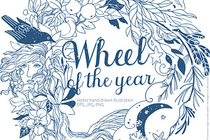 Wheel of Year. Vector art