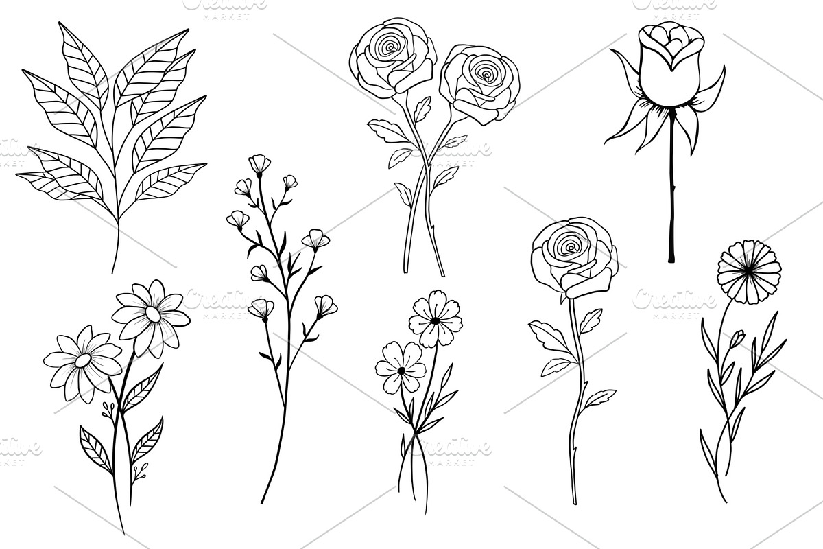 Floral tattoo stamps for procreate, a Brush Add-On by aivos (Photo 3 of 9)