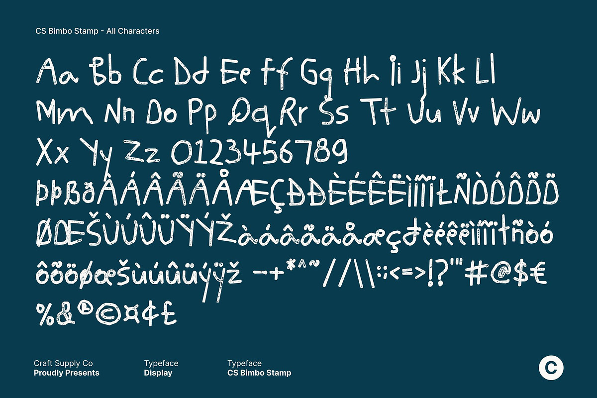 CS Bimbo Stamp, a Handwritten Font by Craft Supply Co. (Photo 8 of 8)