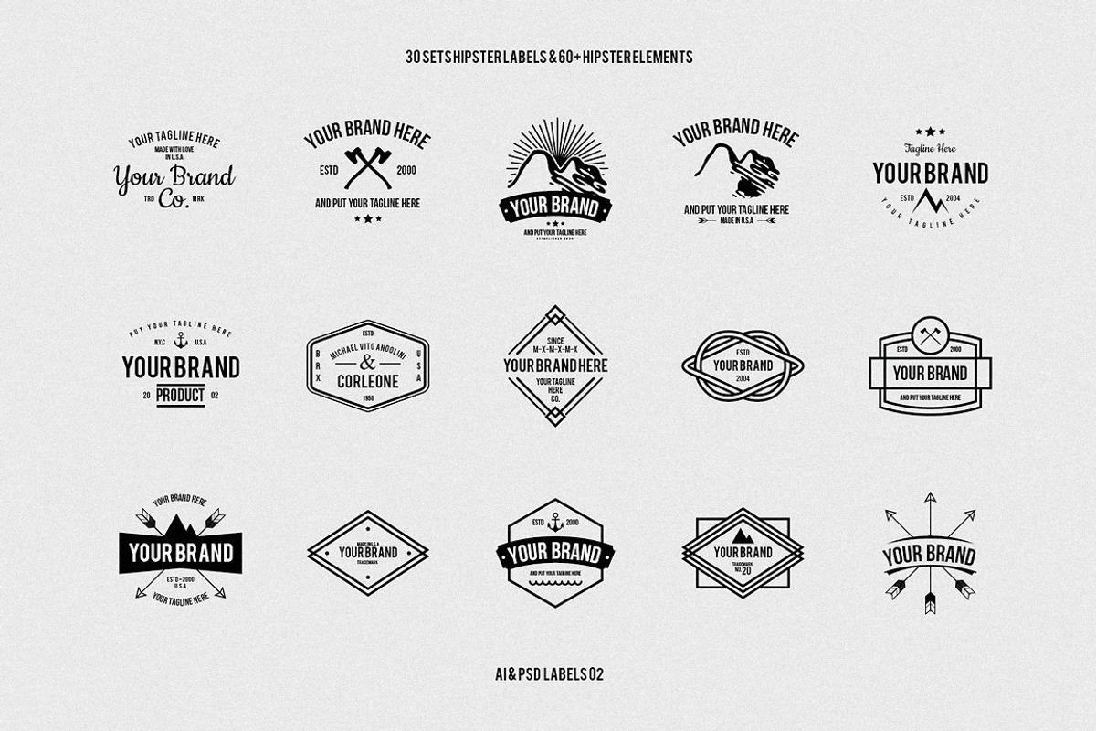 Hipster Pack 01, a Branding & Logo Template by Juru Rancang Graphic (Photo 3 of 4)