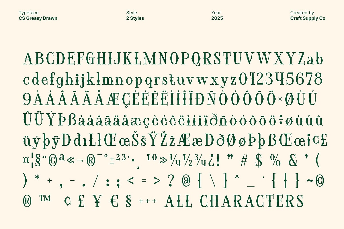 CS Greasy Drawn, a Serif Font by Craft Supply Co. (Photo 8 of 8)