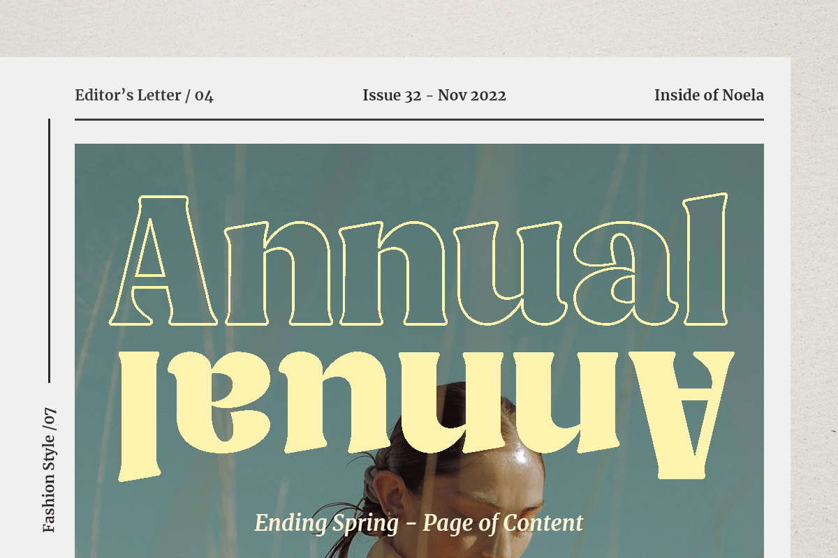 Minya - Retro Font (Outline Version), a Serif Font by Dharmas Foundry (Photo 8 of 15)