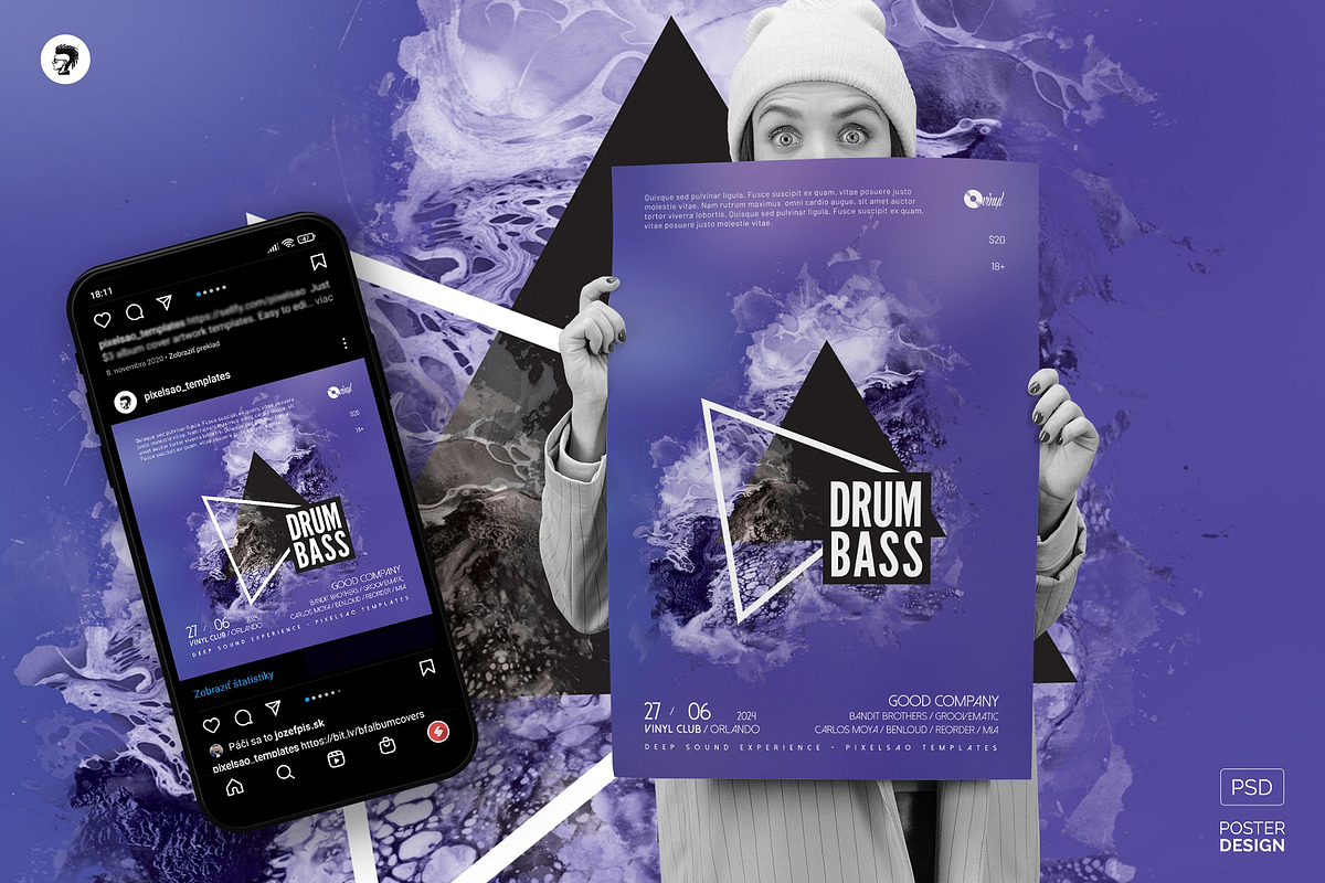Drum And Bass – Abstract Party Flyer, a Flyer Template by pixelsao (Photo 1 of 2)