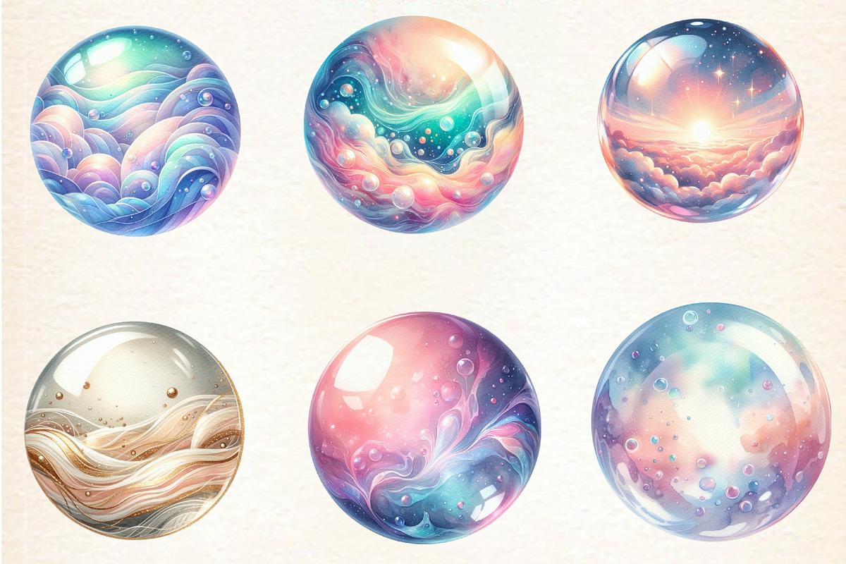 Pastel Soap Bubbles Clipart, an Illustration by DreamArtGraphic (Photo 3 of 4)