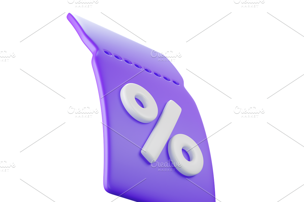 Flying purple 3D discount coupon, an Object 3D Model by Hannet (Photo 6 of 8)