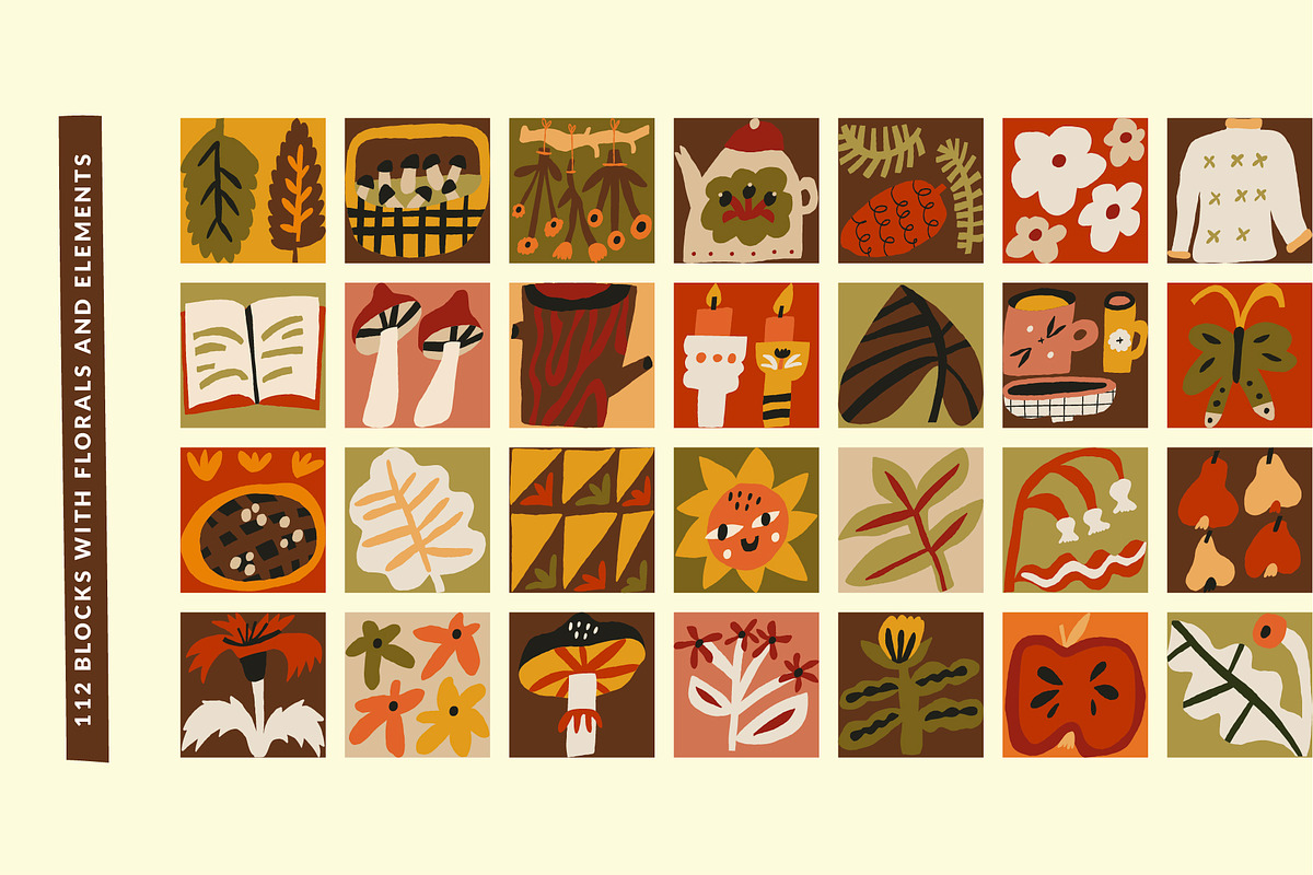 Autumn Blocks Fall Elements Clipart, a Seasonal Illustration by Olia (Photo 3 of 28)