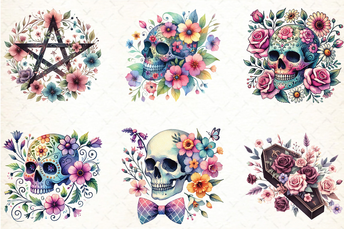 Gothic Spring Clipart, an Illustration by DreamCafeArt (Photo 2 of 5)