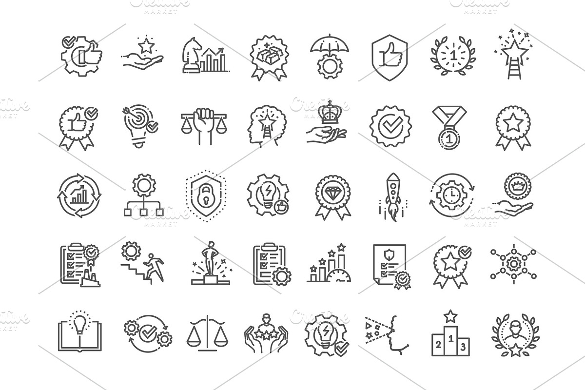 Best Practices line icon set, an Object Illustration by Tettygreen (Photo 2 of 3)