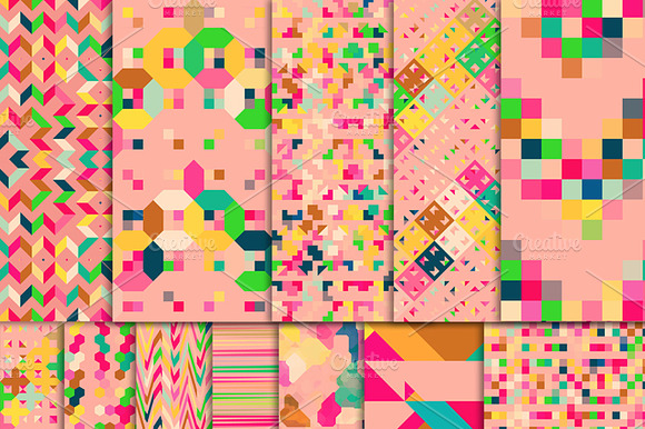 Digital Paper Pink Pixels