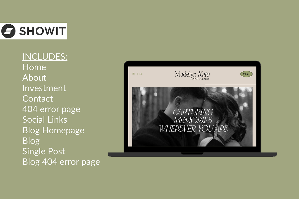 Modern Showit Website Template, a Squarespace Template by Whitney Jo Co (Photo 2 of 6)